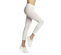 FALKE Women's Pure Matt 50 DEN Capri W Le Semi-Opaque Plain 1 Pair Leggings, White 2209, S-M