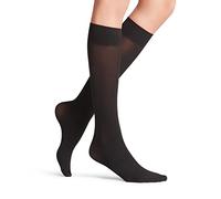 FALKE Women's Pure Matt 50 DEN W Kh Semi-Opaque Plain 1 Pair Knee-High Socks, Black 3009, 2.5-5