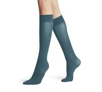 FALKE Womens Pure Matt 50 Den W Kh Semi-opaque Plain 1 Pair Knee-High Socks, Blue (Peacock 6385) New - Eco-friendly, 2.5-5 UK
