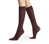 FALKE Women's Pure Matt 50 DEN W Kh Semi-Opaque Plain Knee-High Socks 1 Pair, Brown Cayenne 5950, 2.5-5