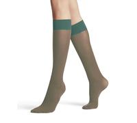 FALKE Women's Pure Matt 50 DEN W Kh Semi-Opaque Plain Knee-High Socks 1 Pair, Green Fjord 7475, 2.5-5