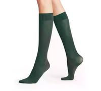 FALKE Women's Pure Matt 50 DEN W Kh Semi-Opaque Plain Knee-High Socks 1 Pair, Hunter Green 7441, 2.5-5
