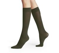 FALKE Women's Pure Matt 50 DEN W Kh Semi-Opaque Plain Knee High Socks, Green Artichoke 7076, 2.5-5