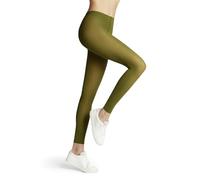 FALKE Women's Pure Matt 50 DEN W Le Semi-Opaque Plain 1 Pair Leggings, Green Vegetal 7471, S-M