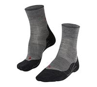 FALKE Women's RU4 Endurance Wool W So Breathable Anti-Blister 1 Pair Running Socks, Grey Light Melange 3830, 2.5-3.5