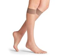 FALKE Women's Seidenglatt 15 DEN W Kh Sheer Plain 1 Pair Knee-High Socks, Brown Mushroom 5267, 5.5-8
