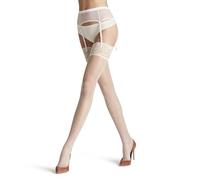 FALKE Women's Seidenglatt 15 DEN W Sto Sheer Plain Stay-Ups 1 Pair, White Champagne 2579, L