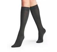FALKE Women's Seidenglatt 40 DEN W Kh Semi-Opaque Plain Knee-High Socks 1 Pair, Grey Carbon 3275, 2.5-5