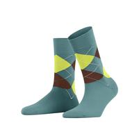 FALKE Women's Sensitive Argyle W So Cotton With Soft Tops 1 Pair Socks, Turquoise Fjord Blue 7345, 2.5-5