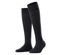 FALKE Women's Sensitive Berlin W Kh Wool Cotton With Soft Tops 1 Pair Knee-High Socks, Blue Dark Navy 6370, 2.5-5