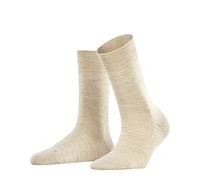 FALKE Women's Sensitive Berlin W So Wool Cotton With Soft Tops Socks 1 Pair, Beige Linen Melange 4541, 5.5-8