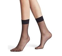 FALKE Women's Shelina 12 DEN W Kh Ultra-Sheer Plain 1 Pair Knee-High Socks, Black 3009, 2.5-5