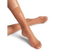FALKE Women's Shelina 12 DEN W SO Ultra-Sheer Plain 1 Pair Socks, Brown (Noisette 5109), 5.5-8