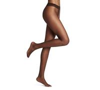 FALKE Women's Shelina 12 DEN W TI Ultra-Sheer Plain 1 Pair Tights, Brown (Brenda 5179), M-L