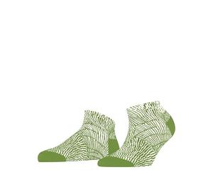 FALKE Women's Shell Intrigue W Sn Viscose Low-Cut Patterned Trainer Socks 1 pair, Green Bamboo 7654, 5.5-8
