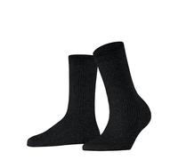 FALKE Women's Shiny Rib W So Viscose Plain Socks 1 Pair, Black 3000-O, 2.5-5