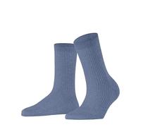 FALKE Women's Shiny Rib W So Viscose Plain Socks 1 Pair, Blue Ice 6283-O, 2.5-5