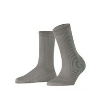 FALKE Women's Shiny Rib W So Viscose Plain Socks 1 Pair, Grey Pepper 3904, 2.5-5