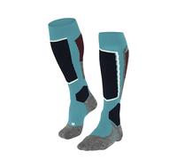 FALKE Women's SK2 Intermediate W Kh Wool Warm Thick Skiing Socks 1 Pair, Turquoise Peacock Blue 6536, 4-5