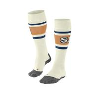 FALKE Women's SK2 Intermediate Wool W Kh Wool Functional Yarn Warm Thick 1 Pair Skiing Socks, White Offwhite-Neon Red 2048 Trend, 2.5-3.5