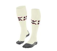 FALKE Women's SK4 Advanced W KH Wool Functional Yarn Warm Thin 1 Pair Skiing Socks, White (Off-White 2040) - stripes, 7-8