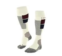FALKE Women's SK4 Advanced W Kh Wool Functional Yarn Warm Thin 1 Pair Skiing Socks, White Off-White 2040 Trend, 2.5-3.5