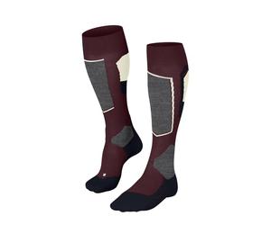 FALKE Women's SK4 Advanced W Kh Wool Warm Thin 1 Pair Skiing Socks, Red Merlot 8117-O, 2.5-3.5