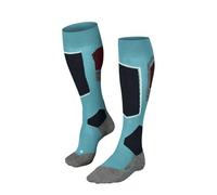 FALKE Women's SK4 Advanced W Kh Wool Warm Thin 1 Pair Skiing Socks, Turquoise Peacock Blue 6536-O 4-5