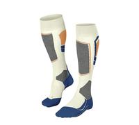 FALKE Women's SK4 Advanced W Kh Wool Warm Thin 1 Pair Skiing Socks, White Offwhite-Neon Red 2048-O, 2.5-3.5