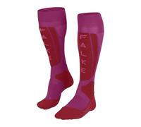 FALKE Women's SK5 Expert W Kh Silk Functional Yarn Warm Thin 1 Pair Skiing Socks, Purple Lipstick Pink 8528 Trend, 4-5