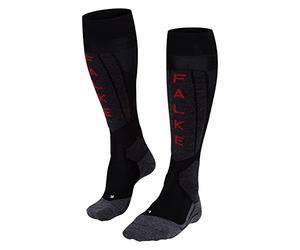 FALKE Women's SK5 Expert W Kh Silk Warm Thin 1 Pair Skiing Socks, Black Black-Mix 3010, 2.5-3.5