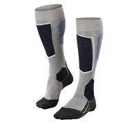 FALKE Women's SK6 Pro W KH Wool Warm Thin 1 Pair Skiing Socks, Grey (Mid Grey Melange 3539), 7-8
