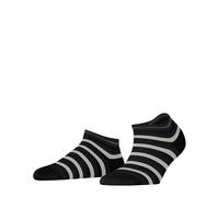 FALKE Women's Smart Stripe W Sn Cotton Low-Cut Patterned 1 Pair Trainer Socks, Black 3000, 5.5-8