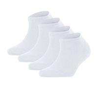 FALKE Women's Socks, 4-Pack - Happy, Solid White Sneakers Socks 35-38