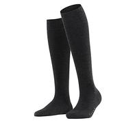 FALKE Women's Softmerino W Kh Wool Cotton Long Plain 1 Pair Knee-High Socks, Grey Anthracite Melange 3089, 5.5-6.5
