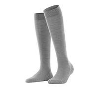 FALKE Women's Softmerino W Kh Wool Cotton Long Plain 1 Pair Knee-High Socks, Grey Light Melange 3830, 7-8