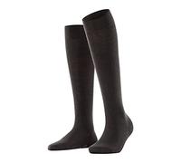 FALKE Women's Softmerino W Kh Wool Cotton Long Plain Knee-High Socks 1 Pair, Brown Dark 5239, 4-5