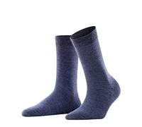 FALKE Women's Softmerino W So Wool Cotton Plain 1 Pair Socks, Blue Dark Melange 6688, 5.5-6.5