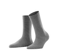 FALKE Women's Softmerino W So Wool Cotton Plain Socks 1 Pair, Grey Light Melange 3830, 4-5