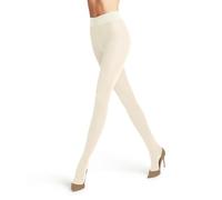 FALKE Women's Softmerino W Ti Wool Cotton Thick Plain 1 Pair Tights, White Off-White 2040, M-L