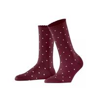 FALKE Women's Spike Dot W So Cotton Patterned Socks 1 pair, Red Wine 8010, 5.5-8