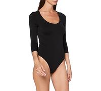 FALKE Women's Stringbody W Bo Cotton Longsleeved Shapewear Bodysuit 1 Piece, Black 3009, XS 34-36