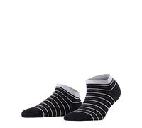 FALKE Women's Stripe Shimmer W SN Cotton Low-Cut Patterned 1 Pair Trainer Socks, Blue (Dark Navy 6370), 2.5-5