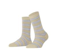 FALKE Women's Socks Stripe Uniform W So Cotton – Patterned, Beige/Cream 4011, Size 2.5-5