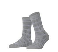 FALKE Women's Stripe Uniform W So Cotton Patterned 1 Pair Socks, Grey Silver 3203, 2.5-5