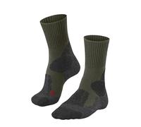 FALKE Women's TK1 Adventure W So Wool Thick Anti-Blister Hiking Socks 1 Pair, Green Olive 7830, 4-5