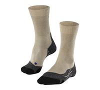 FALKE Women's TK2 Explore Cool W So Lyocell Functional Yarn Thick Anti-Blister 1 Pair Hiking Socks, Beige Nature Melange 4100, 4-5