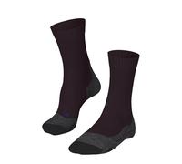 FALKE Women's TK2 Explore Cool W So Lyocell Functional Yarn Thick Anti-Blister 1 Pair Hiking Socks, Red Barolo 8526, 4-5
