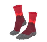 FALKE Women's TK2 Explore Crest W So Wool Thick Anti-Blister 1 Pair Hiking Socks, Red Ruby 8830, 2.5-3.5