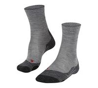 FALKE Women's TK2 Explore Melange W So Wool Thick Anti-Blister 1 Pair Hiking Socks, Grey Mid Melange 3530, 5.5-6.5